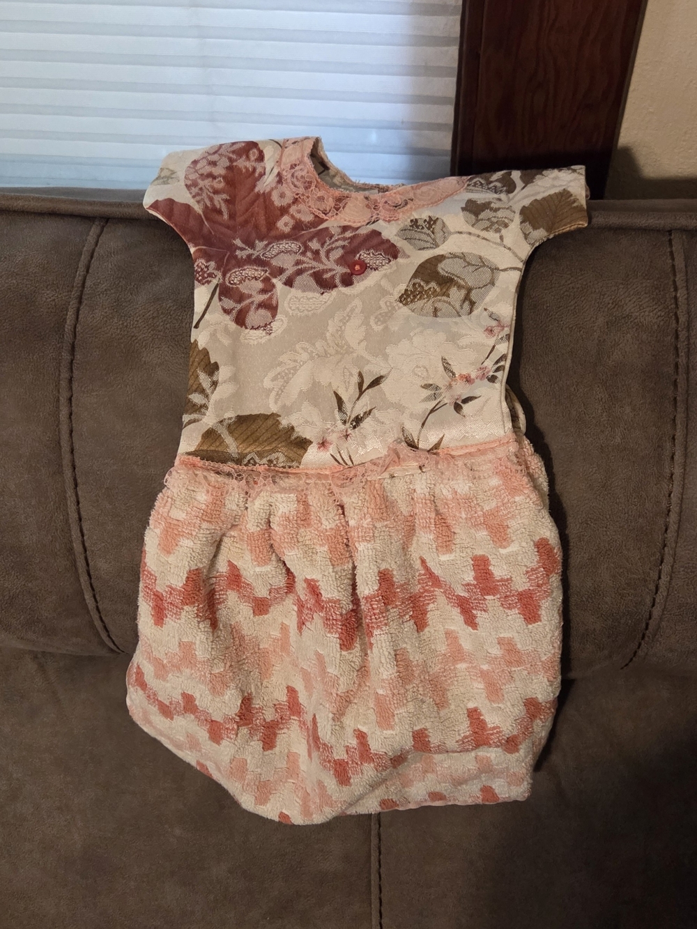 Peach Floral Kitchen Hand Towel